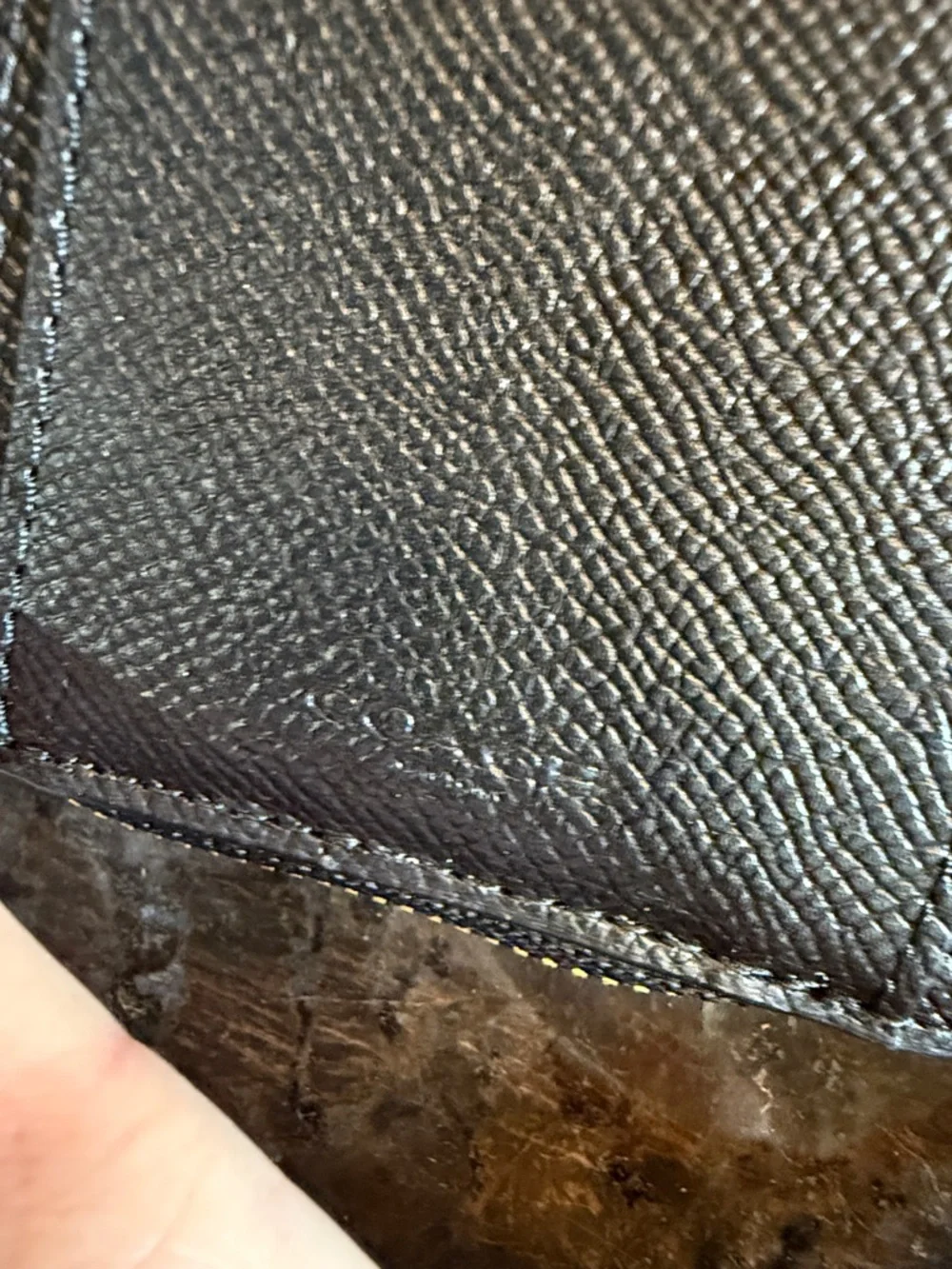 Coach Black Leather Textured Zip Wallet with Gold Logo Accent
